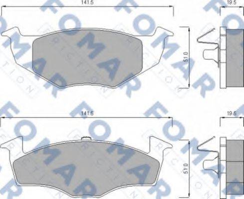 Комплект гальмівних колодок, дискове гальмо FOMAR FRICTION FO 643281