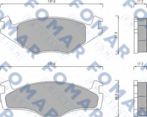 Комплект гальмівних колодок, дискове гальмо FOMAR FRICTION FO 647481