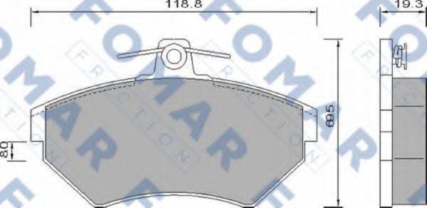 Комплект гальмівних колодок, дискове гальмо FOMAR FRICTION FO 647681