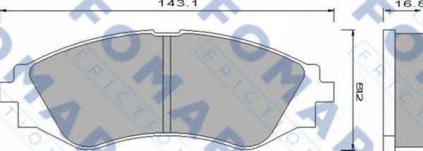 Комплект гальмівних колодок, дискове гальмо FOMAR FRICTION FO 649781