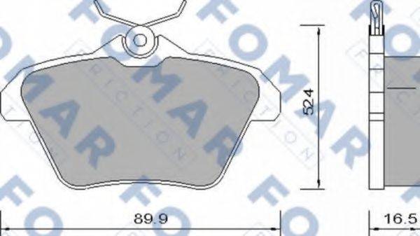 Комплект гальмівних колодок, дискове гальмо FOMAR FRICTION FO 650081