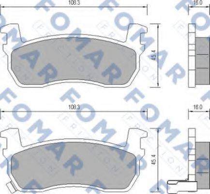 Комплект гальмівних колодок, дискове гальмо FOMAR FRICTION FO 656081