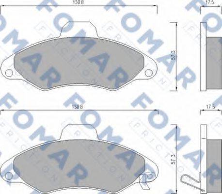 Комплект гальмівних колодок, дискове гальмо FOMAR FRICTION FO 666981