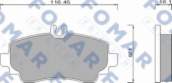 Комплект гальмівних колодок, дискове гальмо FOMAR FRICTION FO 668581