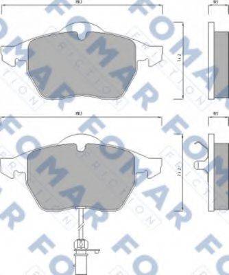 Комплект гальмівних колодок, дискове гальмо FOMAR FRICTION FO 668681