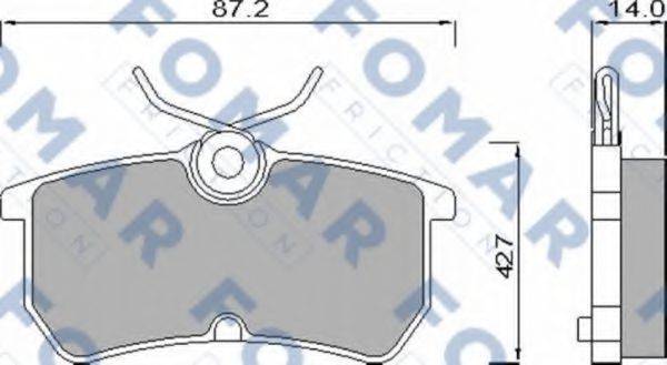 Комплект гальмівних колодок, дискове гальмо FOMAR FRICTION FO 668781