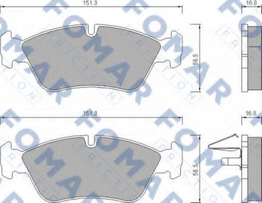 Комплект гальмівних колодок, дискове гальмо FOMAR FRICTION FO 672581