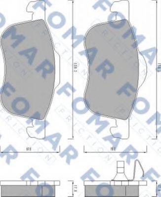 Комплект гальмівних колодок, дискове гальмо FOMAR FRICTION FO 673481