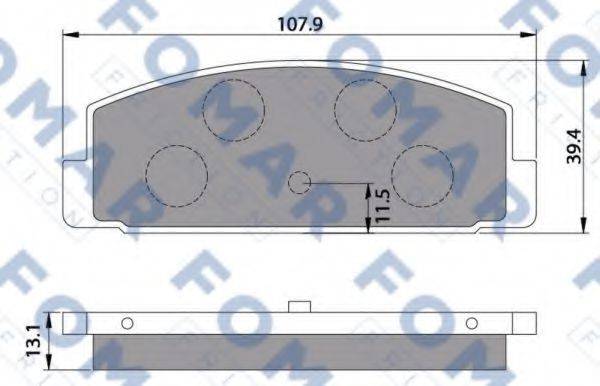 Комплект гальмівних колодок, дискове гальмо FOMAR FRICTION FO 680181