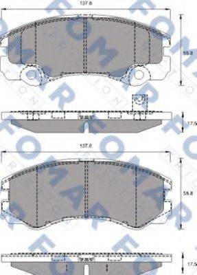 Комплект гальмівних колодок, дискове гальмо FOMAR FRICTION FO 684381