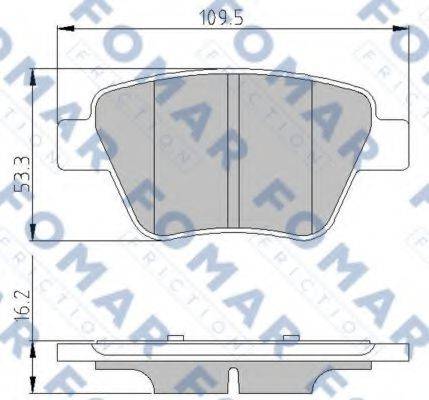 Комплект гальмівних колодок, дискове гальмо FOMAR FRICTION FO 691581