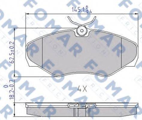 Комплект гальмівних колодок, дискове гальмо FOMAR FRICTION FO 692681