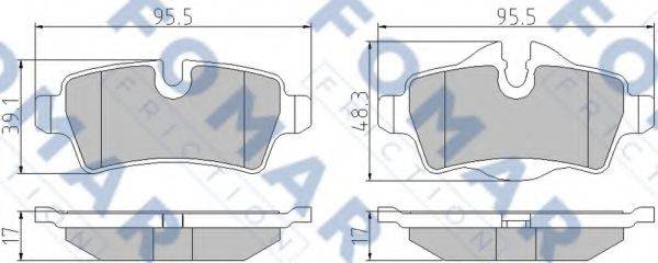 Комплект гальмівних колодок, дискове гальмо FOMAR FRICTION FO 845081