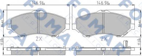 Комплект гальмівних колодок, дискове гальмо FOMAR FRICTION FO 850083