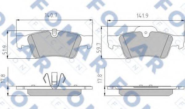 Комплект гальмівних колодок, дискове гальмо FOMAR FRICTION FO 859681