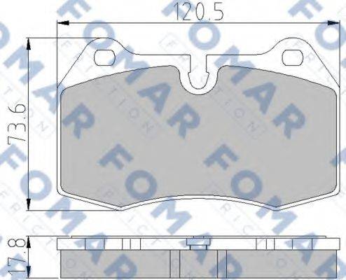 Комплект гальмівних колодок, дискове гальмо FOMAR FRICTION FO 904981