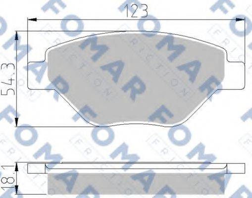 Комплект гальмівних колодок, дискове гальмо FOMAR FRICTION FO 914381