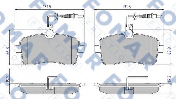 Комплект гальмівних колодок, дискове гальмо FOMAR FRICTION FO 919881