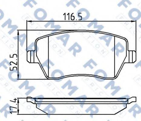 Комплект гальмівних колодок, дискове гальмо FOMAR FRICTION FO 921181