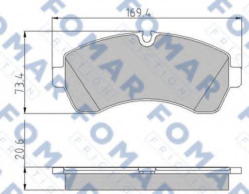 Комплект гальмівних колодок, дискове гальмо FOMAR FRICTION FO 921481