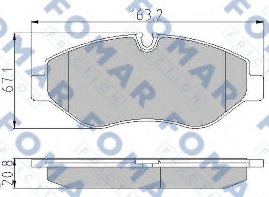 Комплект гальмівних колодок, дискове гальмо FOMAR FRICTION FO 921581