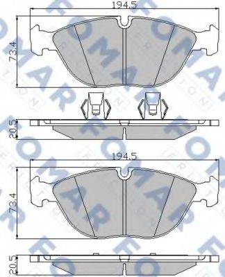 Комплект гальмівних колодок, дискове гальмо FOMAR FRICTION FO 922281