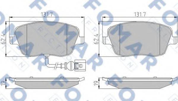 Комплект гальмівних колодок, дискове гальмо FOMAR FRICTION FO 922881