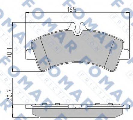 Комплект гальмівних колодок, дискове гальмо FOMAR FRICTION FO 923681