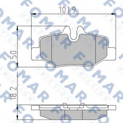 Комплект гальмівних колодок, дискове гальмо FOMAR FRICTION FO 924781