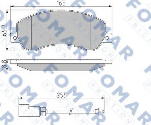 Комплект гальмівних колодок, дискове гальмо FOMAR FRICTION FO 925081