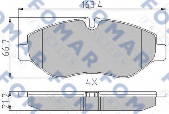 Комплект гальмівних колодок, дискове гальмо FOMAR FRICTION FO 929381