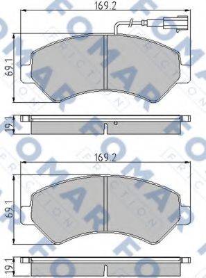 Комплект гальмівних колодок, дискове гальмо FOMAR FRICTION FO 930681