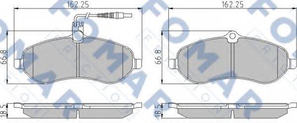 Комплект гальмівних колодок, дискове гальмо FOMAR FRICTION FO 931081