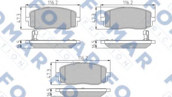 Комплект гальмівних колодок, дискове гальмо FOMAR FRICTION FO 932281