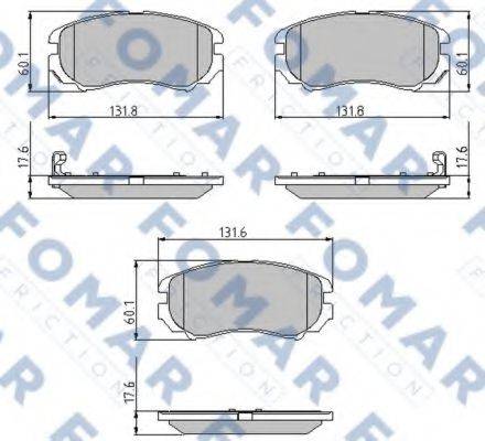 Комплект гальмівних колодок, дискове гальмо FOMAR FRICTION FO 932381