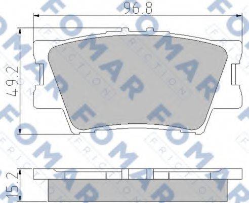 Комплект гальмівних колодок, дискове гальмо FOMAR FRICTION FO 932881