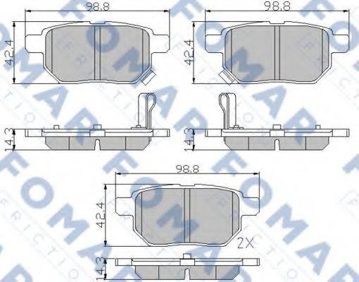 Комплект гальмівних колодок, дискове гальмо FOMAR FRICTION FO 933481