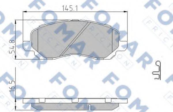 Комплект гальмівних колодок, дискове гальмо FOMAR FRICTION FO 935881