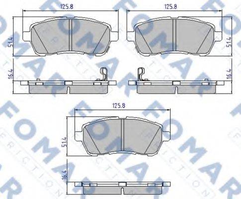 Комплект гальмівних колодок, дискове гальмо FOMAR FRICTION FO 935981