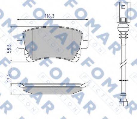 Комплект гальмівних колодок, дискове гальмо FOMAR FRICTION FO 936681