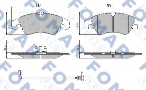 Комплект гальмівних колодок, дискове гальмо FOMAR FRICTION FO 962281