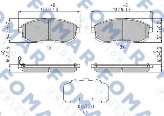 Комплект гальмівних колодок, дискове гальмо FOMAR FRICTION FO 969381