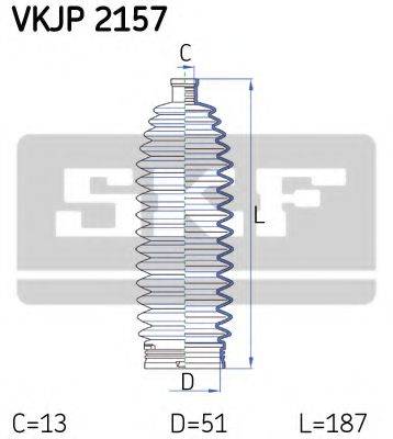 Комплект пильника, рульове управління SKF VKJP 2157