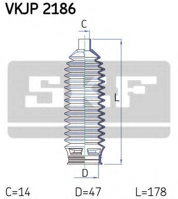 Комплект пильника, рульове управління SKF VKJP 2186