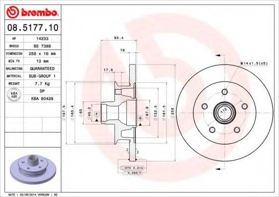 гальмівний диск BREMBO 08.5177.10