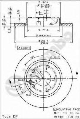 гальмівний диск BREMBO 08.7358.11