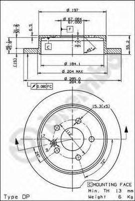 гальмівний диск BREMBO 08.7936.11