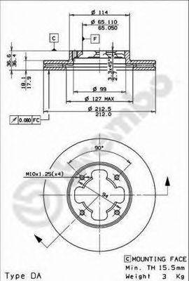 гальмівний диск BREMBO 09.5867.10