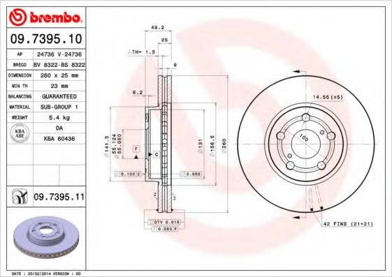 гальмівний диск BREMBO 09.7395.11