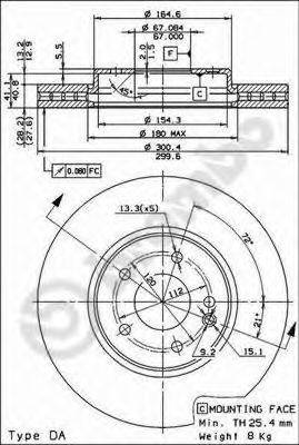 гальмівний диск BREMBO 09.8304.11